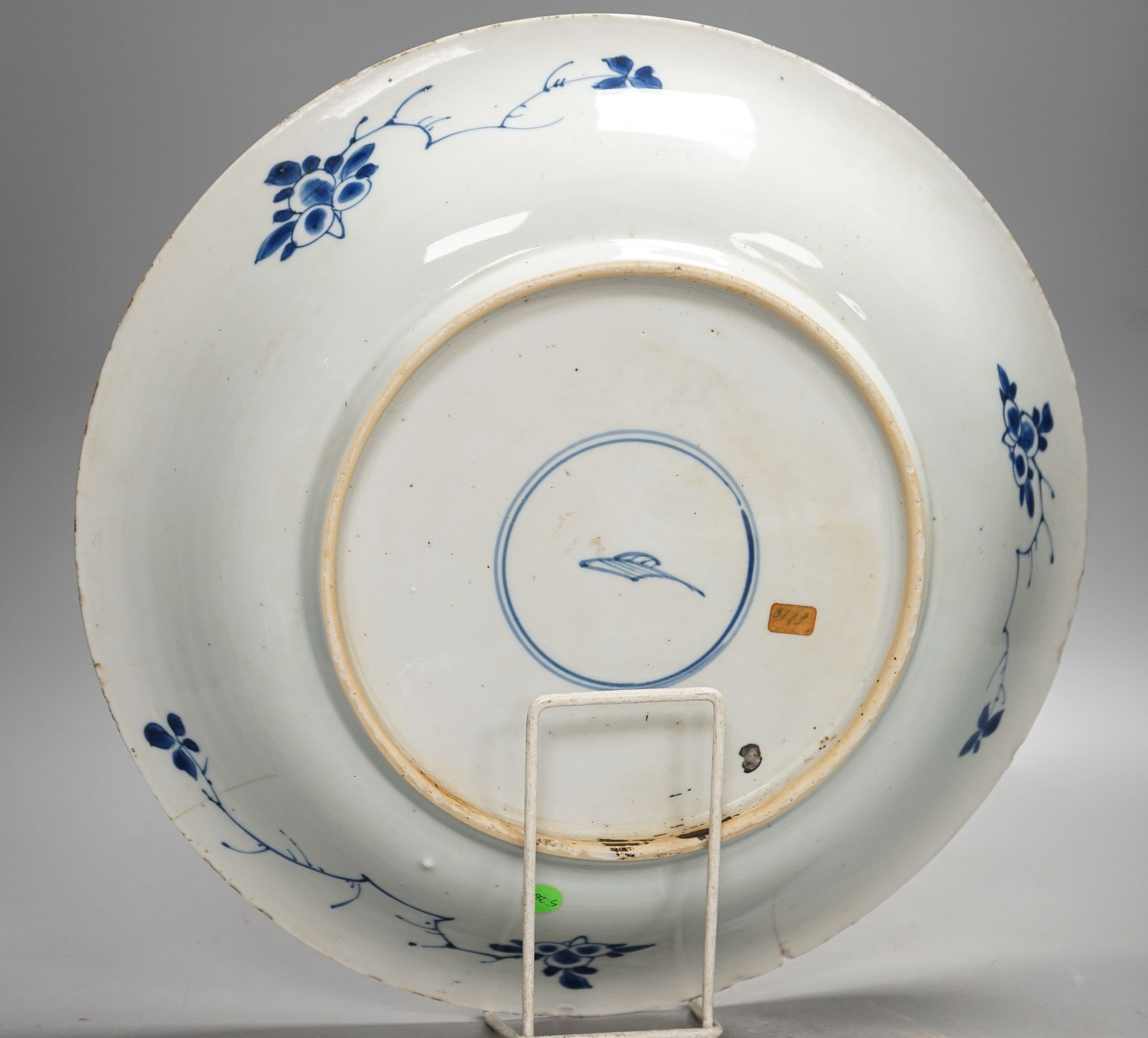 A Chinese blue and white ‘lotus’ dish, Kangxi period, 35cm